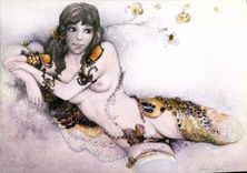 MODERN CARD Naked erotic Woman Illustrator selected Jewels Lepere