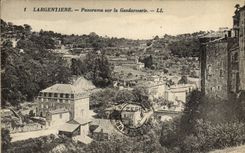 VINTAGE POSTCARD Largentiere Panorama on the Gendarmerie
