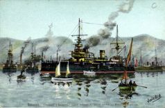 VINTAGE POSTCARD Bateau Grooving plane Armours squadron