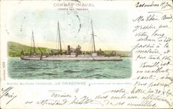 VINTAGE POSTCARD Bateau naval Action Carries Terns Dragonne Aviso destroyer of open sea