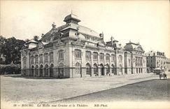 VINTAGE POSTCARD Borough the market with the grains and the Theater