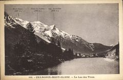 POSTAL Chamonix Mont Blanc de la VENDIMIA el lago de las trituradoras de la arcilla