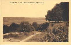 CPA Vezelay La Terrasse Du Chateau Et Promenade