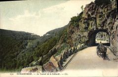 VINTAGE POSTCARD Gerardmer the Tunnel Of Schlucht Coach Horse
