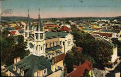 VINTAGE POSTCARD Vichy the church Saint Louis Panoramic View