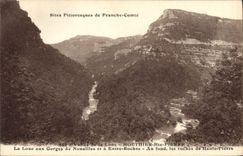 VINTAGE POSTCARD Mouthier Hte Pierre Rents It with the throats of Nouailles and has Between Roches Rocks of High Pierre