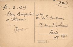 Tierra Und Amisgericht de Strabburg de la POSTAL de la VENDIMIA