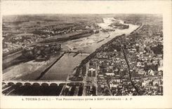 VINTAGE POSTCARD Tours Panoramic View Taken has 800m altitude