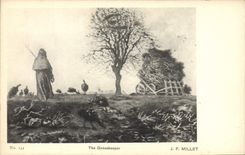 VINTAGE POSTCARD The Goosekeeper Millet