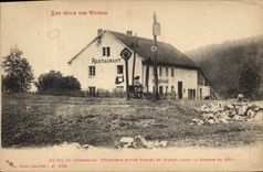 VINTAGE POSTCARD Customs Collars of the Vosges To the collar of the Catch Border between the Vosges and Alsace before the war of 1914 Restaurant