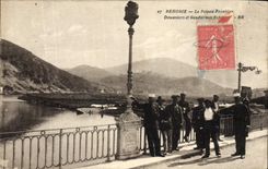 VINTAGE POSTCARD Behobie Customs the post Spanish customs border and gendarmes