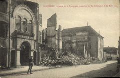 CPA Judaica Juif Luneville Entree de la synagogue incendiee par les allemands le 25 aout 1914