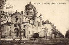 VINTAGE POSTCARD Jewish Judaica Dijon Carnot Boulevard the synagog