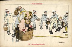 CPA Scaphandrier Nos Marins Illustrateur Gervese 