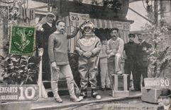 VINTAGE POSTCARD Diver Fun fair