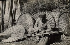 CPA Artisanat Fabrication des paniers Folklore