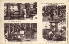 VINTAGE POSTCARD Creusot Usines Schneider Fours has to puddle EBllom