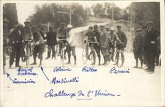CARTE PHOTO Velo Cycle Cyclisme Blanc Ribbes Pisani Challenge de l'Union 