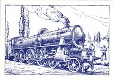 MODERN CARD Railroads Train Engine gr. 690 FS