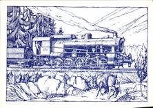 MODERN CARD Railroads Train Engine gr. 470 FS