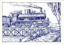 MODERN CARD Railroads Train Engine gr. 552 FS