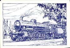 MODERN CARD Railroads Train Engine gr. 685 FS