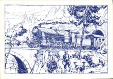 MODERN CARD Railroads Train Engine gr. 480 FS