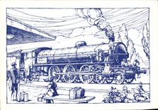 MODERN CARD Railroads Train Engine gr. 691 FS