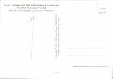 POSTAL MODERNA las tranvías del tren de ferrocarriles de St. Etienne ponen la prefectura