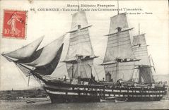 CPA Bateau Voilier Couronne Vaisseau Ecole des canonniers et timoniers 