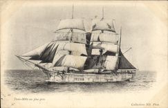 CPA Bateau Voilier Trois mats au plus pres