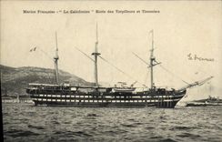 VINTAGE POSTCARD Sailing Boat Caledonien School of the Destroyers and quartermasters