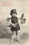 CPA Police Enfant l'amour policeman Ange