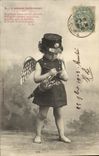 CPA Police Enfant l'amour policeman Ange