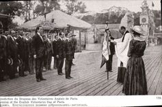 VINTAGE POSTCARD Blessing of the flag of the English volunteers of Paris