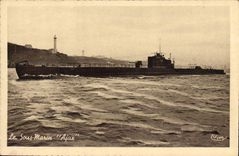 VINTAGE POSTCARD Boat Ajax Submarine