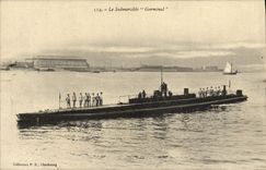 VINTAGE POSTCARD Boat Germinal Sinkable Submarine