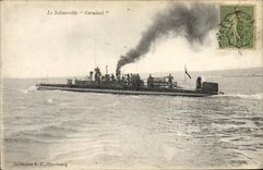 VINTAGE POSTCARD Boat Germinal Submarine