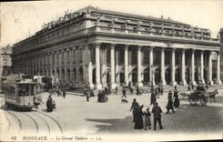 CPA Bordeaux Le grand Theatre Tramway