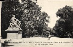 CPA St Germain En Laye Le Rond Point De I'Avenue De La Dauphine