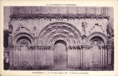 CPA Chatenac La Vieille Eglise L'Entree Principale