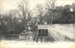 Jardines de Nimes de la POSTAL de la VENDIMIA de Fontaire
