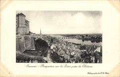 VINTAGE POSTCARD Perspective Saumur On Laire Taken Of the Castle