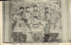 VINTAGE POSTCARD Senils Castle Henri IV Table of the Prioress of St Maurice tapestry of Beauvais