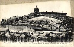 VINTAGE POSTCARD Auvergne Puy de Dome ruins of the Mercury temple and the observatory