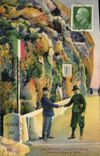 CPA Douane Douanes Menton La frontiere italienne Douaniers francais et italien 