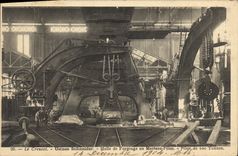 VINTAGE POSTCARD Industry Factories Schneider Market of forging to the hammer rammer