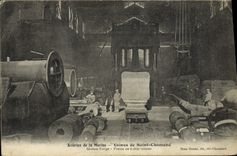 VINTAGE POSTCARD Industrie Machines Steel-works of the Usines navy of Saint Chamond Presse heavy forging of 6000 tons