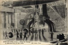 VINTAGE POSTCARD Industrie Machines Bank of Gier Usine of Etaings the hammer rammer