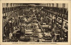 VINTAGE POSTCARD Industrie Machines Steel-works of Longwy Ateliers of mechanics and machining